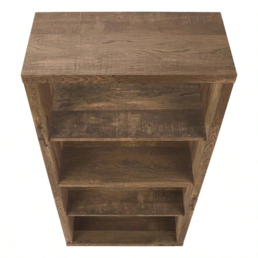 Bookshelf, Bookcase, Etagere, 5 Tier, 48h, Office, Bedroom, Brown Laminate, Contemporary, Modern