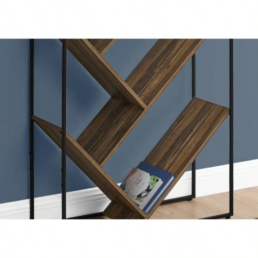 Bookshelf, Bookcase, Etagere, 3 Tier, 60h, Office, Bedroom, Black Laminate, Black Metal, Contemporary, Modern