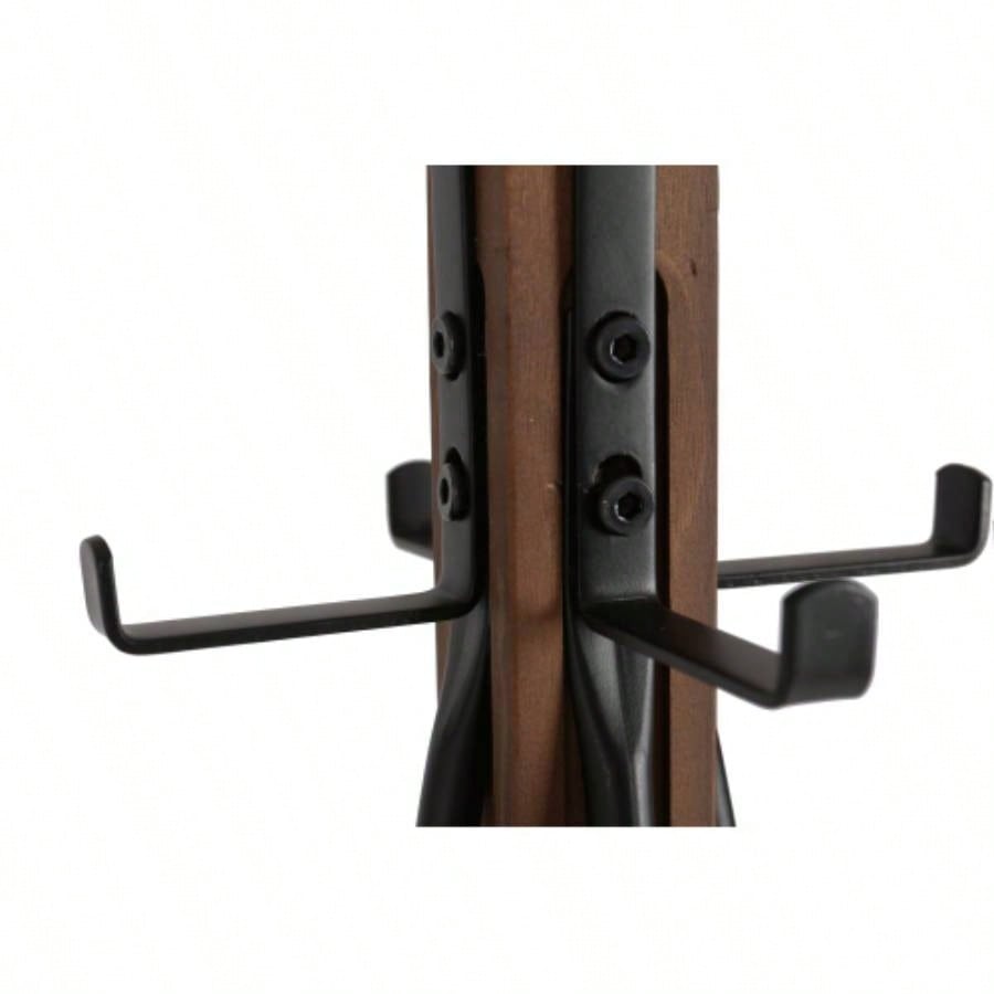 Reclaimed Wood and Metal Freestanding Coat Rack with Hooks use in bedroom, living room