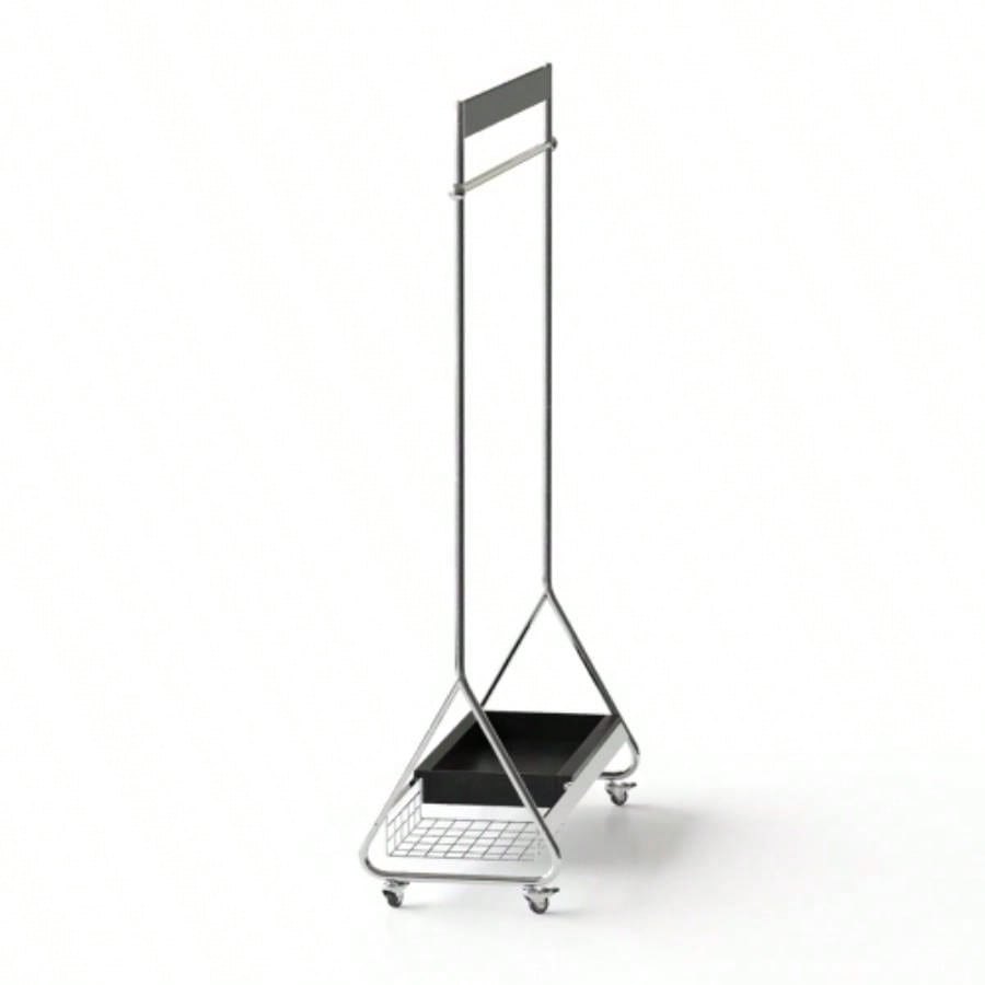 Leon clothes hanger black antique American clothes and hat rack retro home portable stainless steel bedroom floor storage shelf