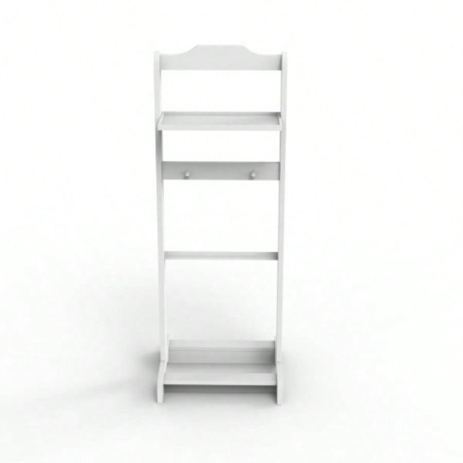 Accent Portable Garment Rack, Clothes Valet Stand with Storage Organizer, White