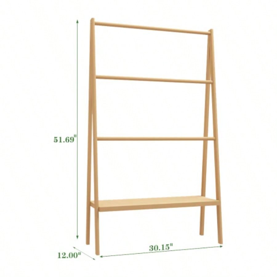 Ladder Towel Rack with Storage Shelf