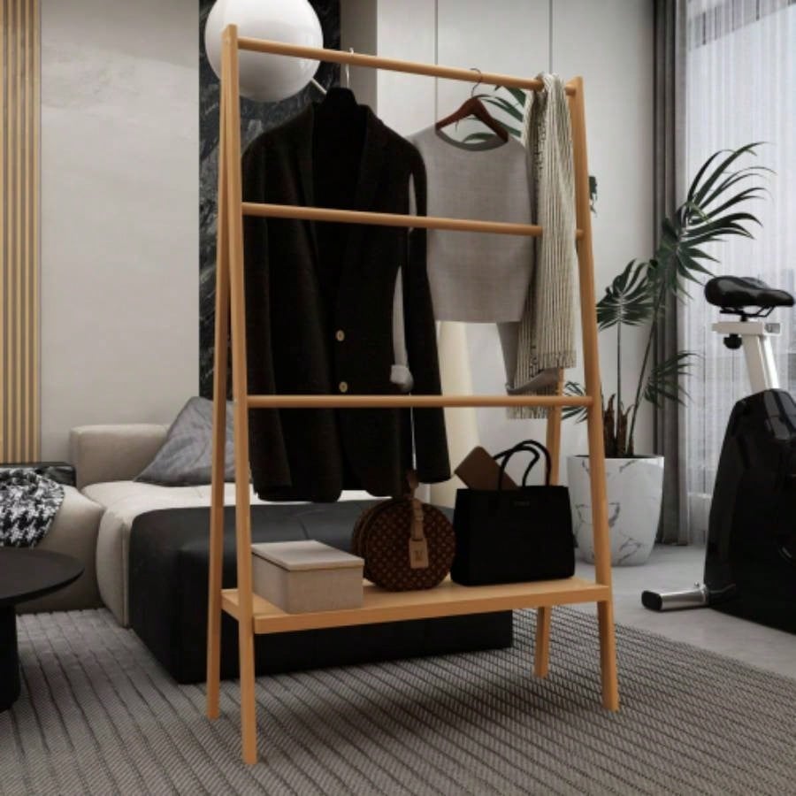 Ladder Towel Rack with Storage Shelf