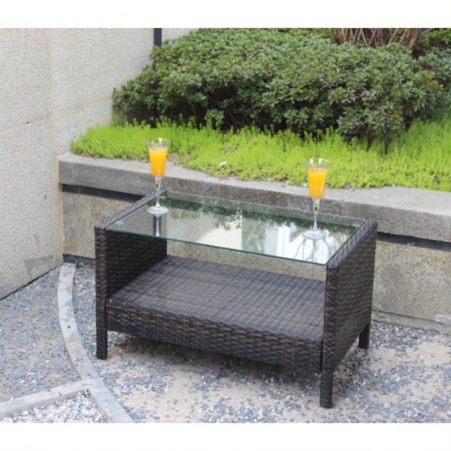 Outdoor patio Furniture Coffee Table with tempered glass