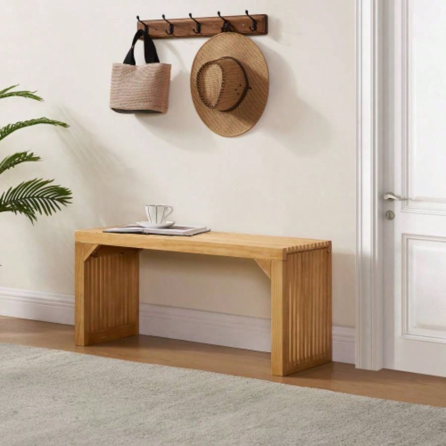 Dining and Table, Pine Indoor Wood Entryway, Living Room, Kitchen and Bedroom Table and Set Nature, Long TableTempered glass Included