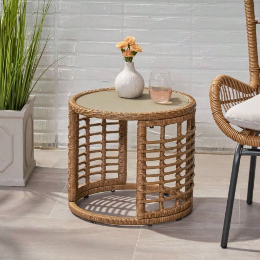 Gray Tatiana Side Table - Small Coffee Table with Storage