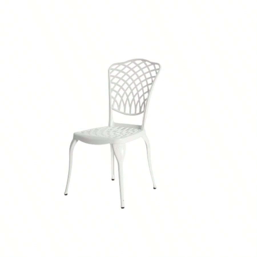 Bistro Set 3 Piece Rustproof Cast Aluminum Patio Furniture Sets 2 Chairs and 1 Round Table Outdoor, Garden, Patio, Balcony, white