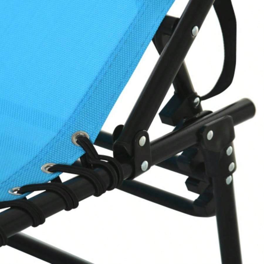 Outsunny Folding Chaise Lounge Pool Chair, Patio Tanning Chair, Outdoor Lounge Chair/ 4 - Position Reclining Back, Pillow, Breathable Mesh Bungee Beach, Yard, Patio, Blue