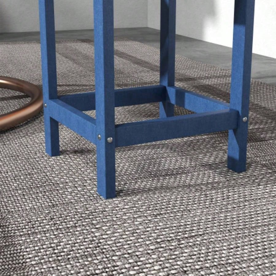 Outsunny Adirondack Side Table, Square Patio End Table, Weather Resistant 15 Outdoor HDPE Table Porch, Pool, Balcony, Blue