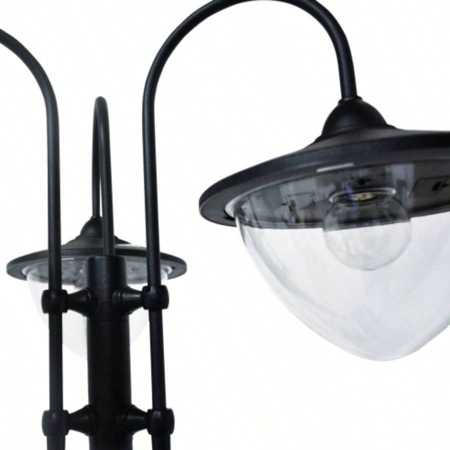 Outsunny 74.5 3 - Lamp Post Street Light with Planter, Automatic - on, 6 Hour Outdoor Ready LED Lighting, Black