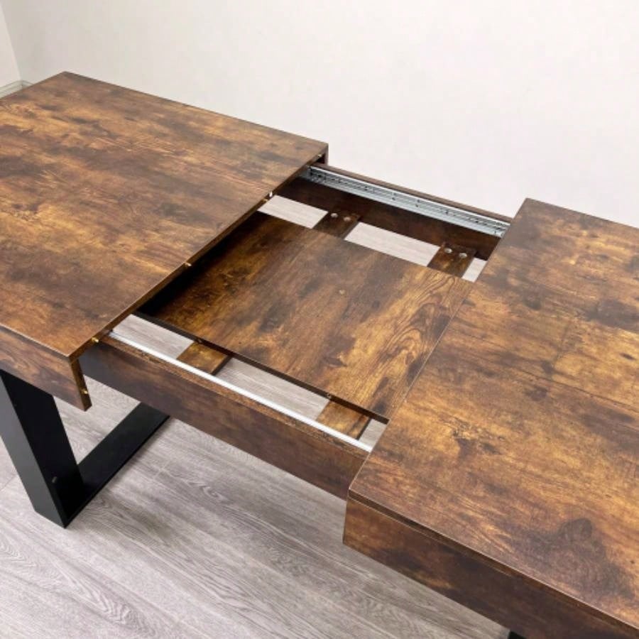 Extendable Dining Room Table 6 8 10, Modern Farmhouse Wooden Kitchen Expanding Table, Long Large Expandable Dining Room Conference Table