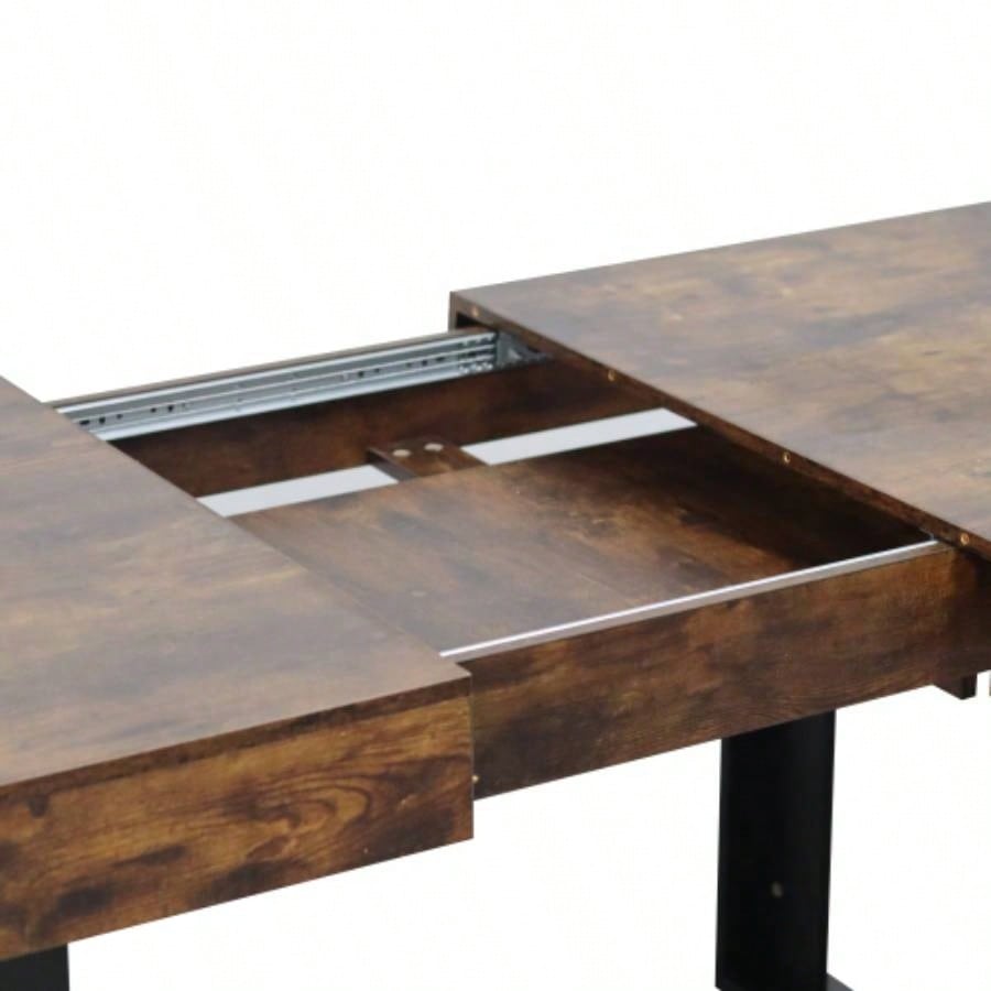 Extendable Dining Room Table 6 8 10, Modern Farmhouse Wooden Kitchen Expanding Table, Long Large Expandable Dining Room Conference Table