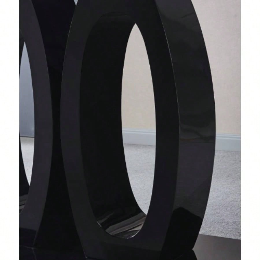 Contemporary Dining Table Tempered Glass Top