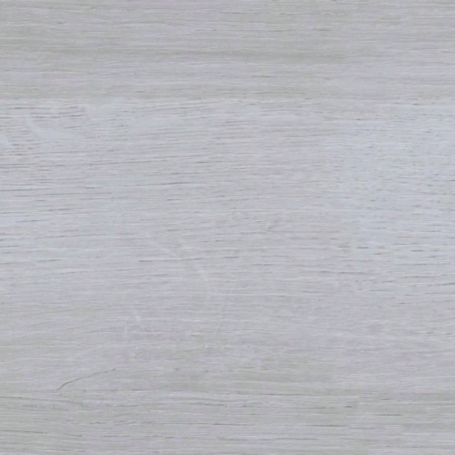 Faux marble white dining table top Four rounded leg posts Rounded table corners White Oak leg color