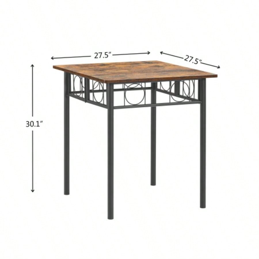 Kitchen Dining Room Table, Iron Wood Square Table Kitchen Dining Room Furniture