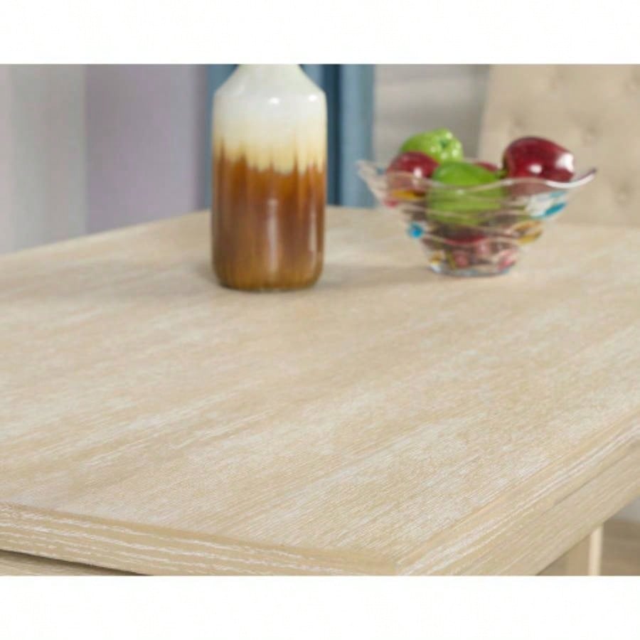 Amonia Urban Style Wired White Wood Turned - Leg Dining Table