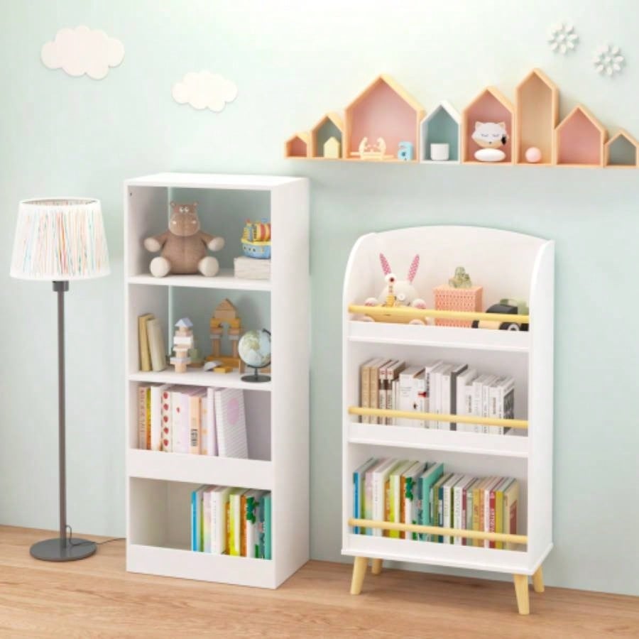 Kids Bookshelf, 3 - Tier Bookcase, Book Organizer, toy Storage Cabinet Organizer, White