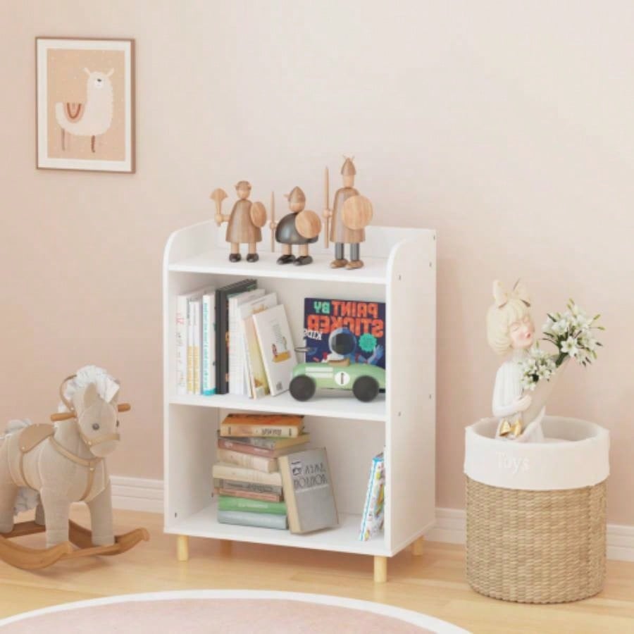 Kids 3 - Tier Bookcase, Childrens Book Display, Bookshelf Toy Storage Cabinet Organizer Childrens Room, Playroom, Nursery