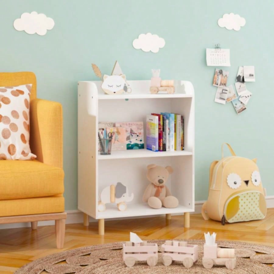 Kids 3 - Tier Bookcase, Childrens Book Display, Bookshelf Toy Storage Cabinet Organizer Childrens Room, Playroom, Nursery