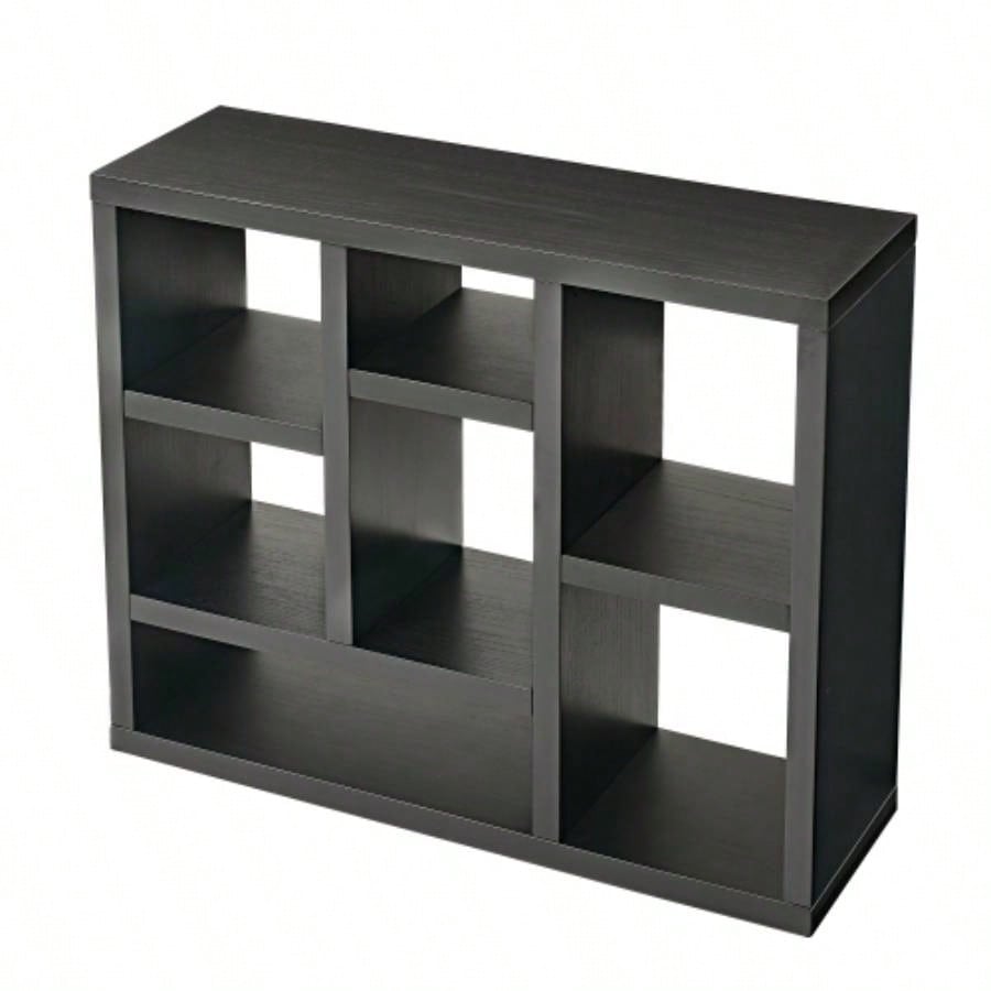 Open Wooden Open Shelf Bookcase, Freestanding Display Storage Cabinet with Cube Storage Spaces, Floor Standing Bookshelf, Entryway, Living Room Storage Cabinet