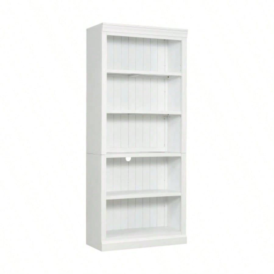 83.4 Tall Wood Bookcase, 5 - Tier Home Decor Bookshelves with Adjustable Storage Shelves, Storage Organizer CDs/Books/Movies, Standing Storage Shelves Living Room, Home Office, White