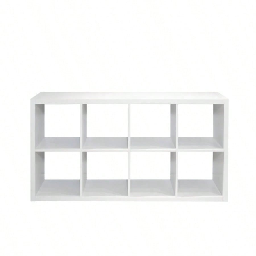 Cube 8 - Cube Organizer Storage with Opened Back Shelves, 2 X 4 Cube Bookcase Book Shleves Home, Office White