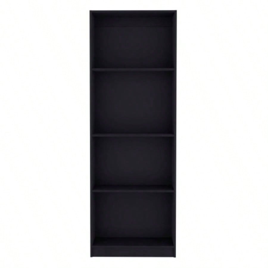 Vinton Bookcase with Spacious Tier - Shelving Design, Black