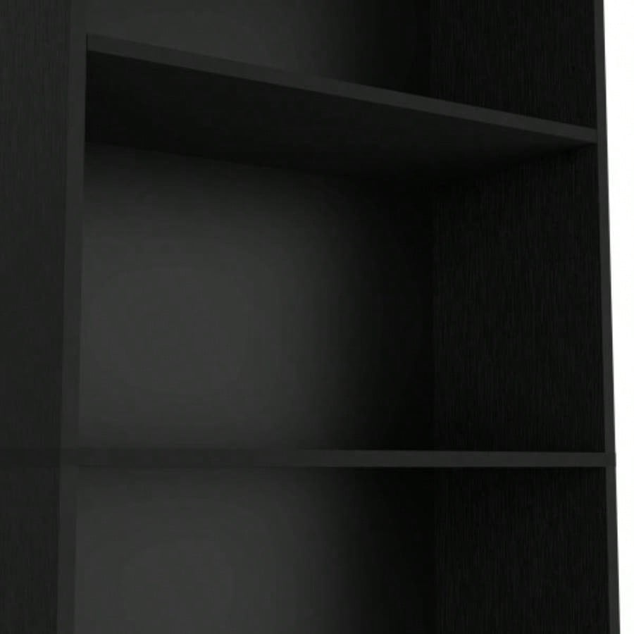 Vinton 4 - Tier Bookcase with Modern Storage Books and Decor, Black