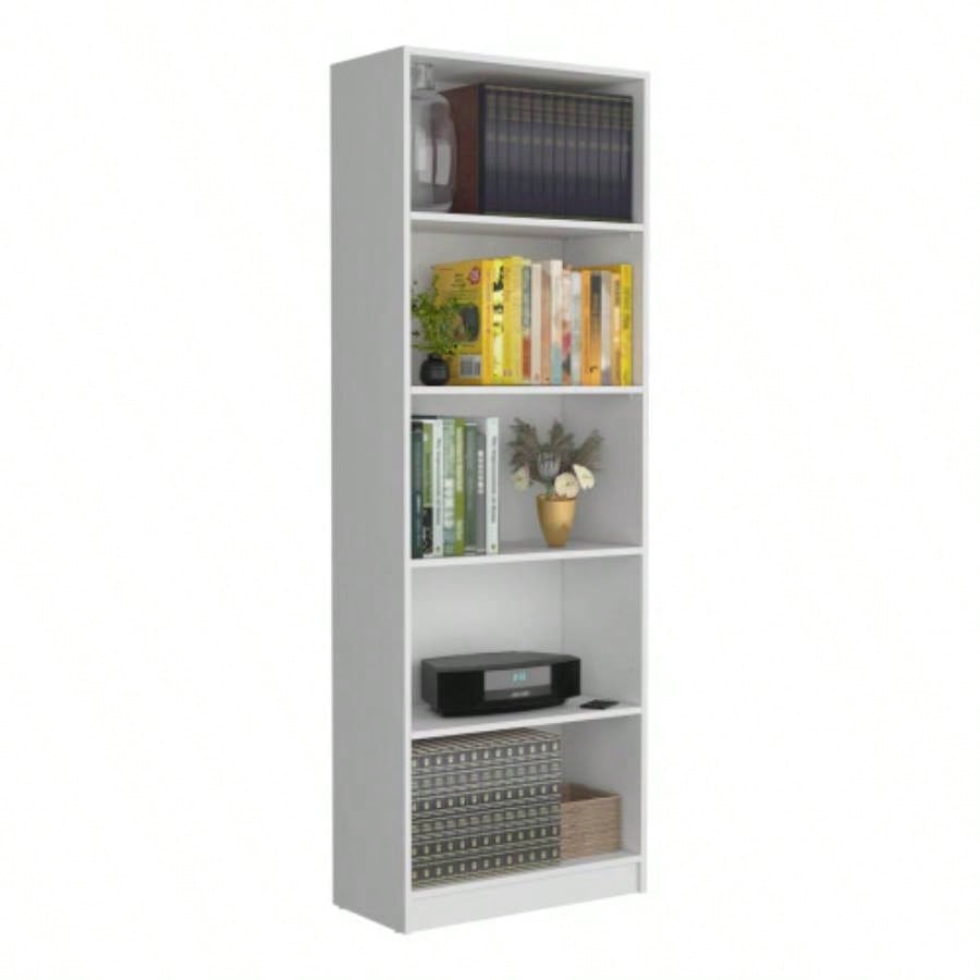 Vinton 4 - Tier Bookcase with Modern Storage Books and Decor, White
