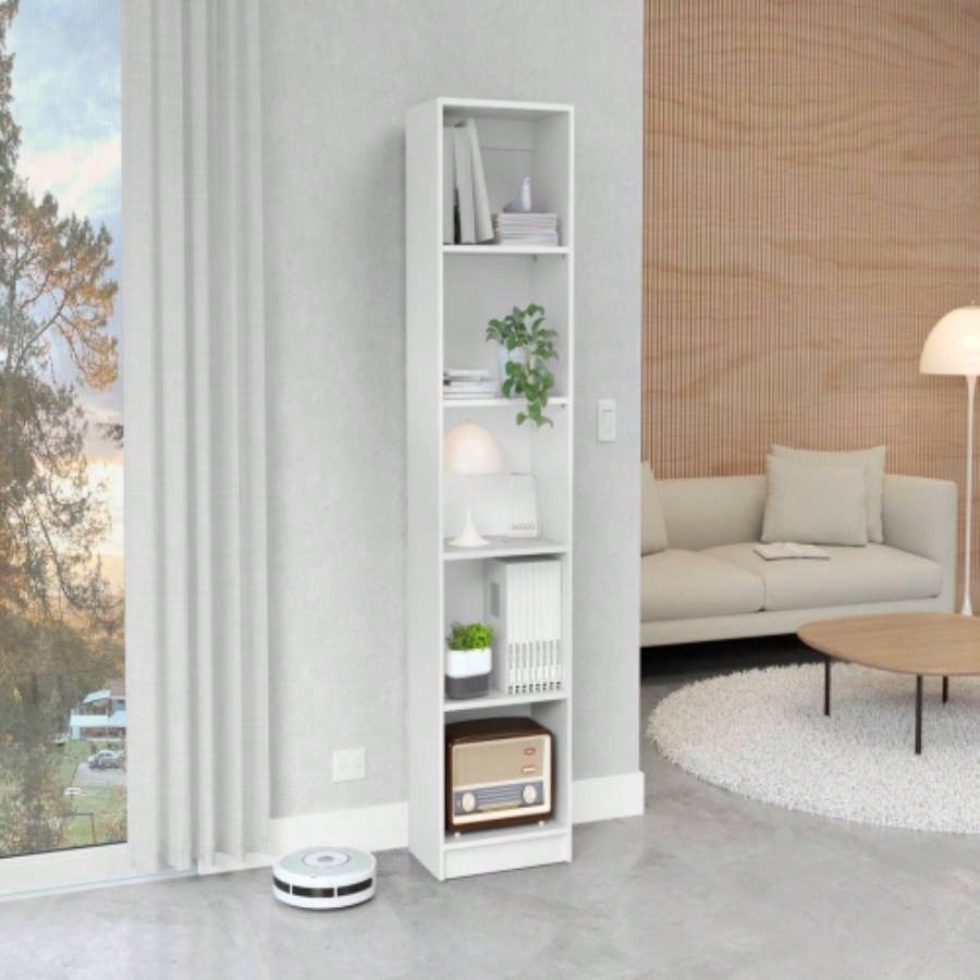 Vinton XS Bookcase Compact Bookshelf with Multiple Shelves, White