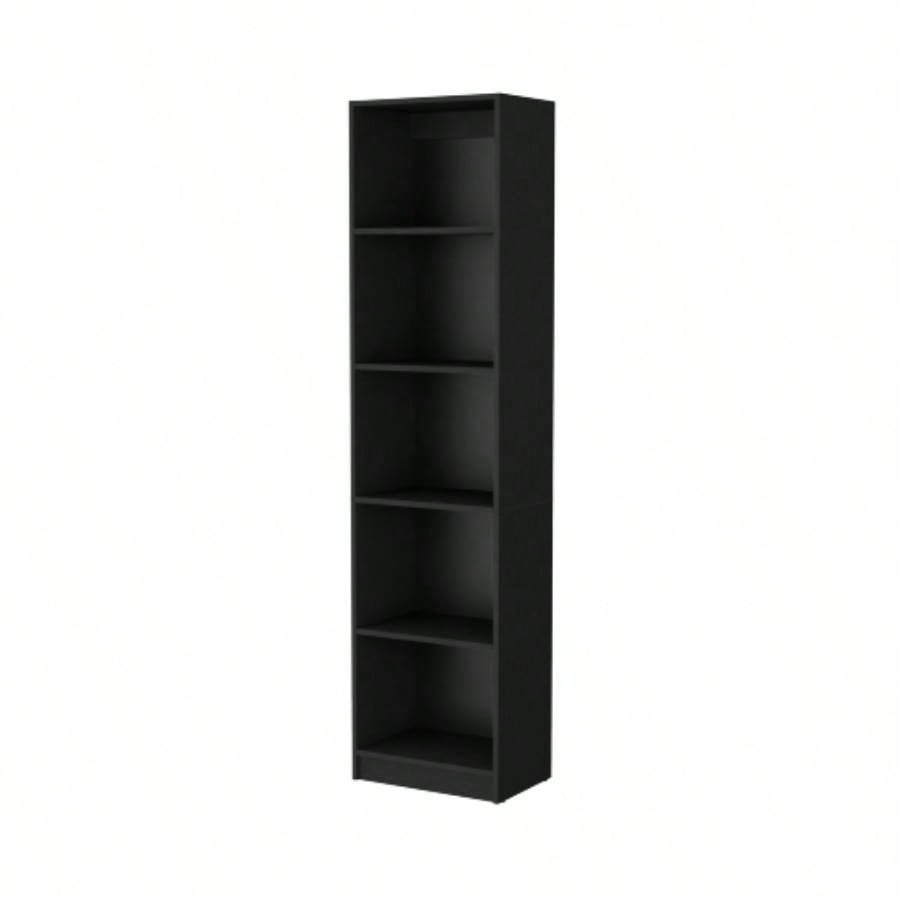 Sutton Slim Bookcase with Modern 5 - Shelf Design