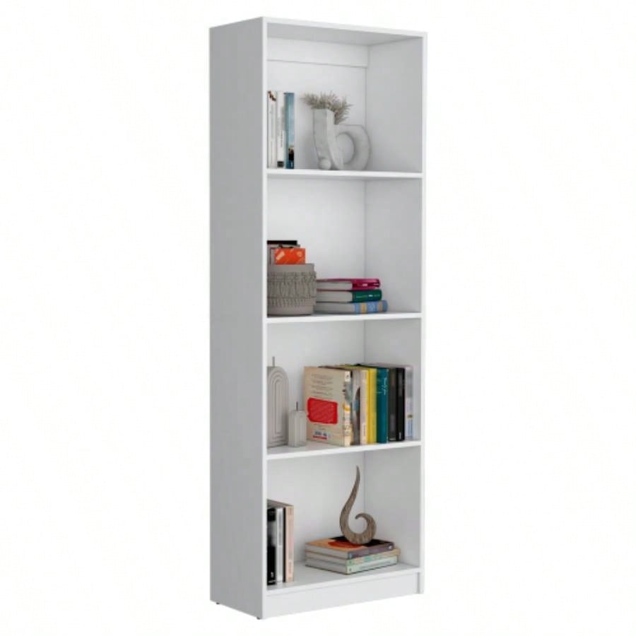 Vinton Bookcase with Spacious Tier - Shelving Design, White