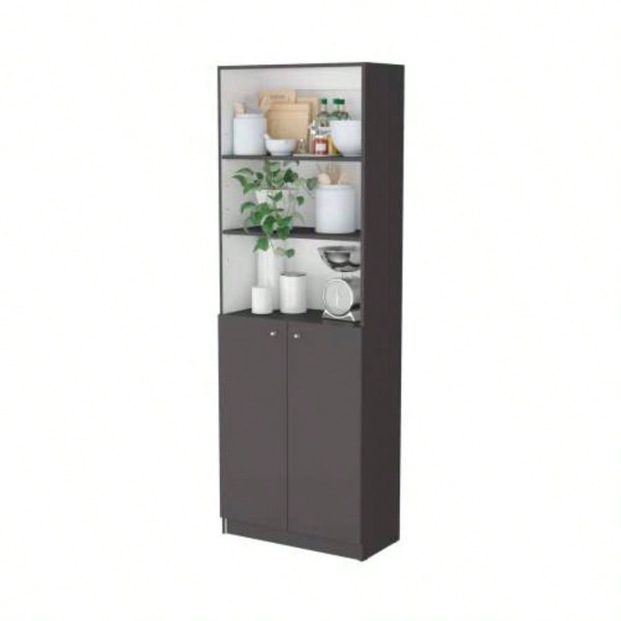 Matt Gray and White 2 - Door Bookcase