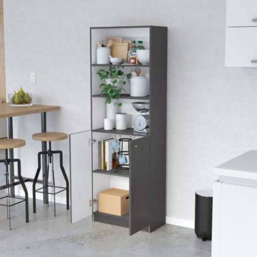 Matt Gray and White 2 - Door Bookcase