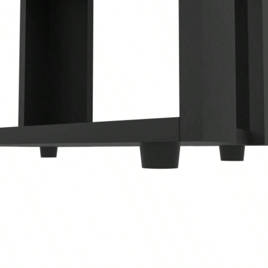 FM FURNITURE Modoc Bookcase in Melamine with Open Storage, Black
