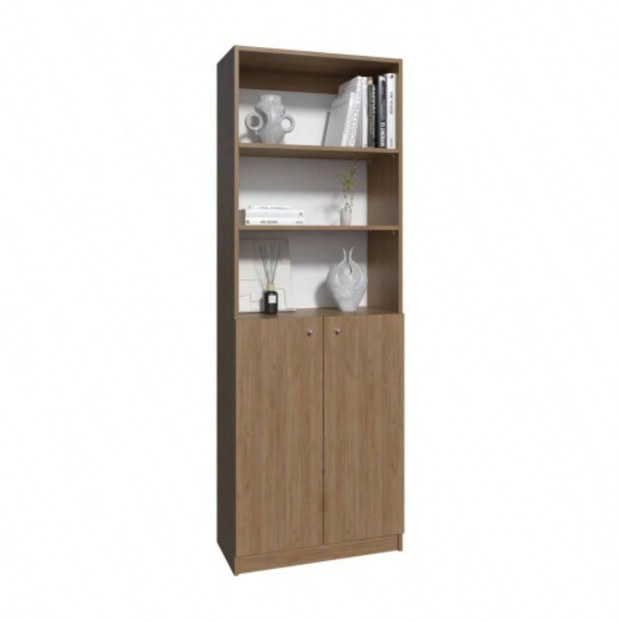 2 - Door Bookcase with Upper Shelves