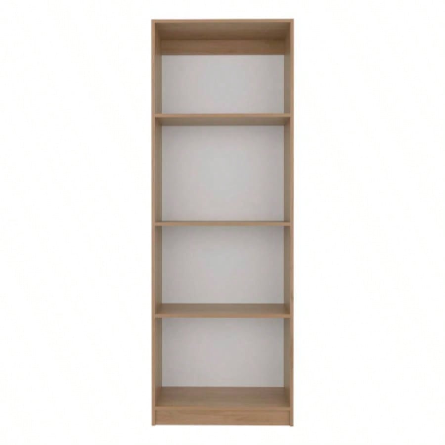 Verdi Bookcase, 5 Shelves, Macadamia/White Manufactured Wood