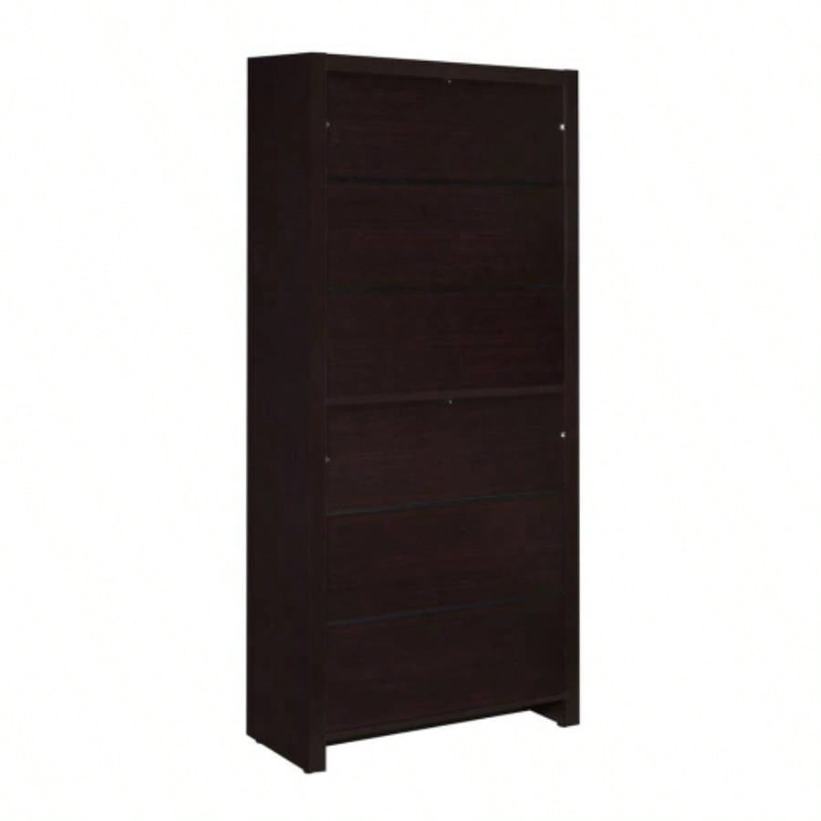 4 - Shelf Bookcase with Storage Drawer in Cappuccino