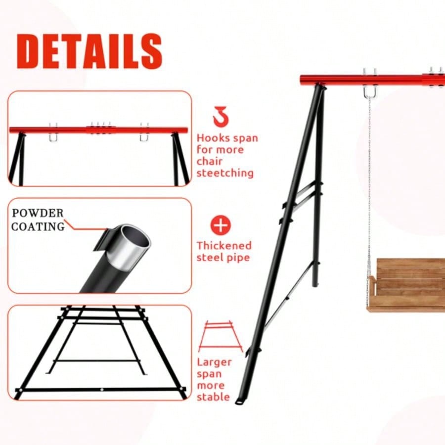 Swing Sets Backyard, Outdoor Porch Swing Frame, Hammock Chair Stand Only, Load 550Lbs A - Frame Swing Stand, Swing Set Patio, Playground, Park, Swing not Include