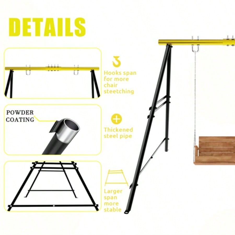 Swing Sets Backyard, Outdoor Porch Swing Frame, Hammock Chair Stand Only, Load 550Lbs A - Frame Swing Stand, Swing Set Patio, Playground, Park, Swing not Include