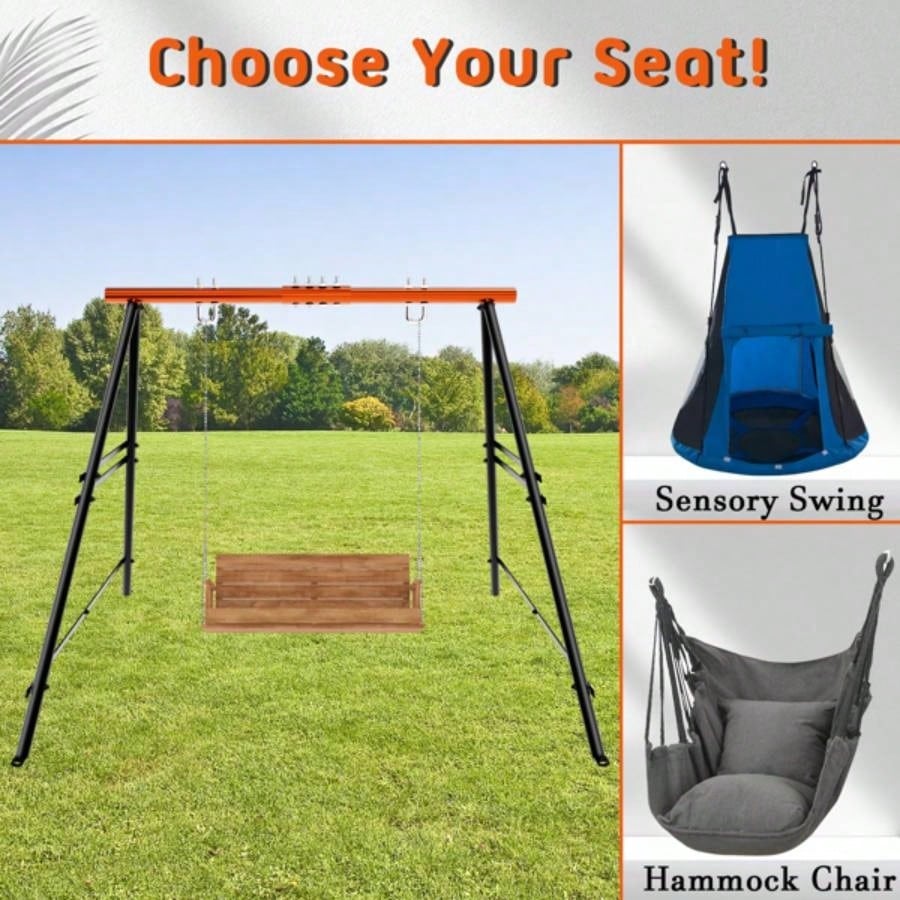 Swing Sets Backyard, Outdoor Porch Swing Frame, Hammock Chair Stand Only, Load 550Lbs A - Frame Swing Stand, Swing Set Patio, Playground, Park, Swing not Include