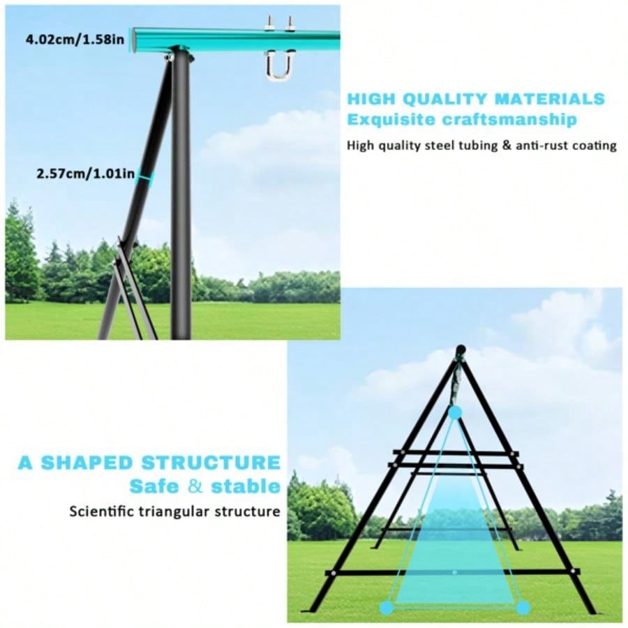 Swing Sets Backyard, Outdoor Porch Swing Frame, Hammock Chair Stand Only, Load 550Lbs A - Frame Swing Stand, Swing Set Patio, Playground, Park, Swing not Include