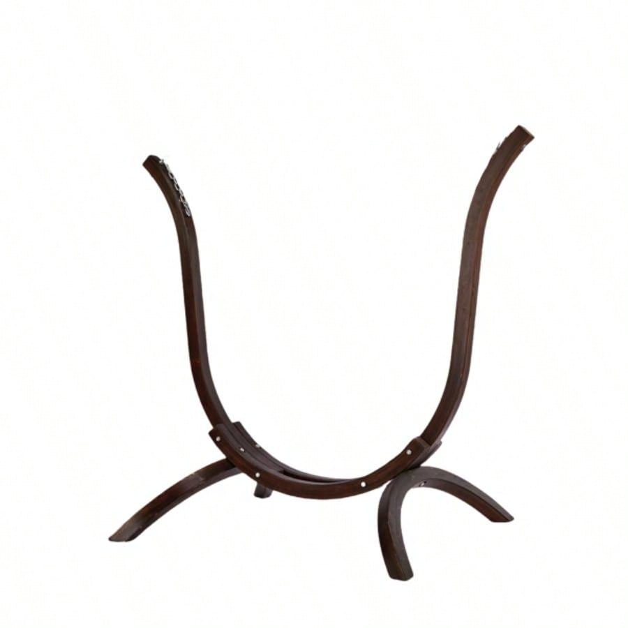 Wooden Hammock Stand Only, Rain Resistant, Heavy Duty Premium Solid Wood Hammock Chair Stand Indoor or Outdoor Use, Brown Without Hammock Chair