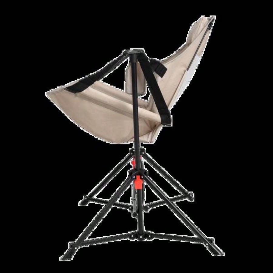 Hammock Camping Chair, Folding Portable Rocking Chair, Aluminum Alloy Adjustable Back Swinging Chair with Pillow Cup Holder, Recliner with Carry Bag Outdoor Travel Lawn Backyard, Khaki 2pcs