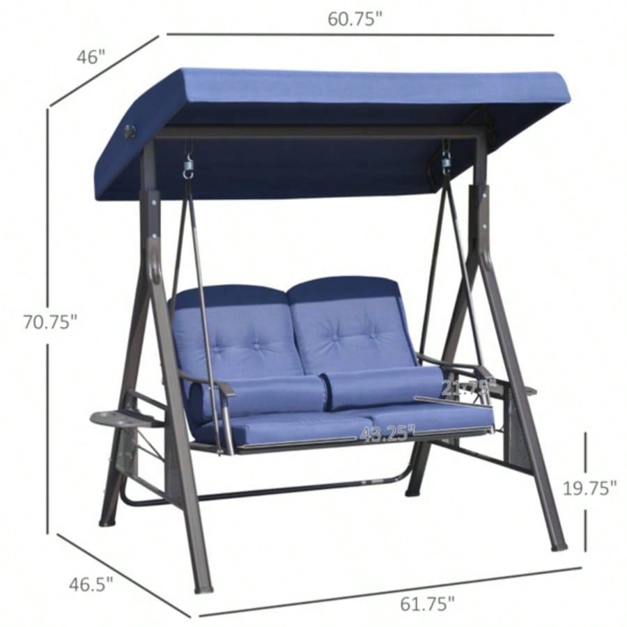 2 seats Outdoor Patio Swing Chair Prohibited by