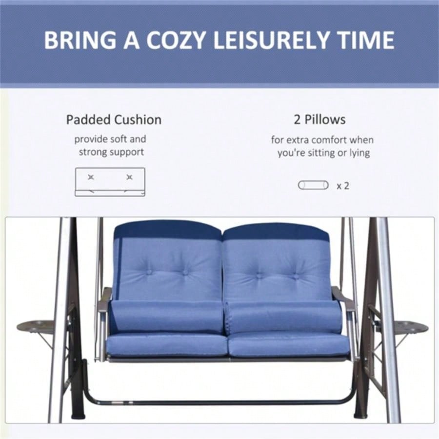 2 seats Outdoor Patio Swing Chair Prohibited by