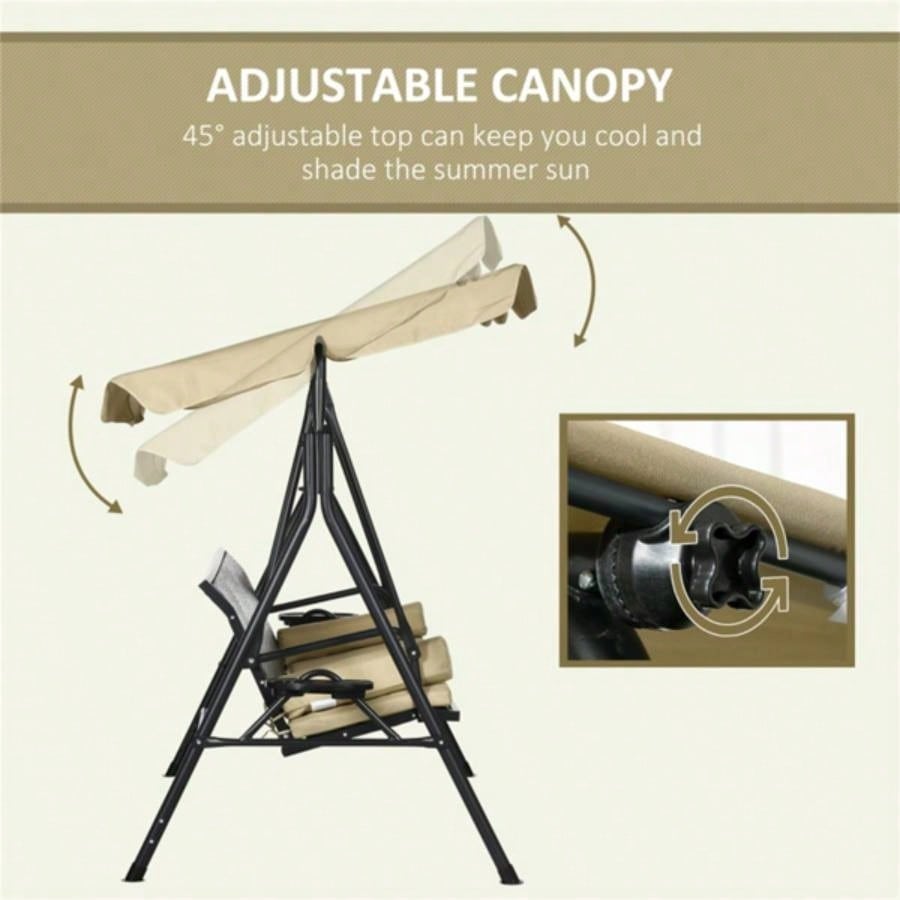 3 seats Outdoor Patio Swing Chair Prohibited by