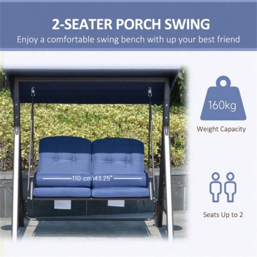 2 seats Outdoor Patio Swing Chair Prohibited by