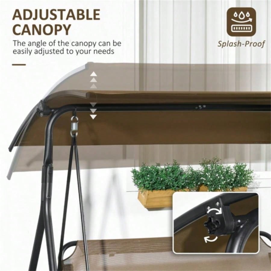 3 - Outdoor Patio Swing Chair - Brown Prohibited by
