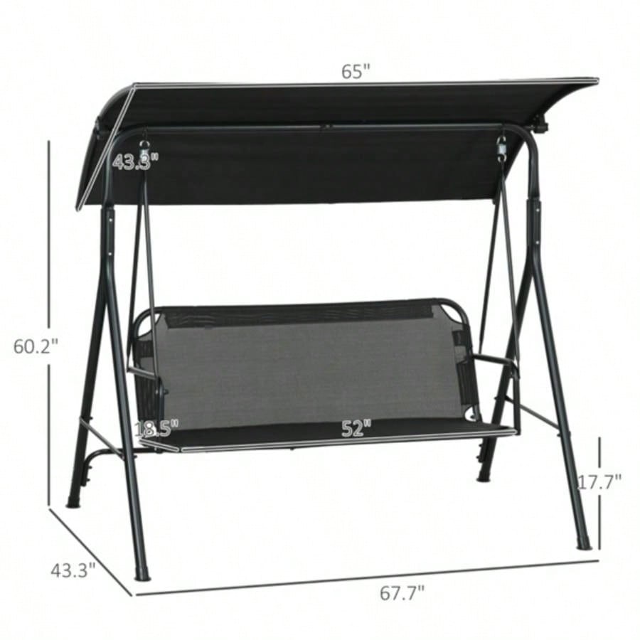 3 - Outdoor Patio Swing Chair - Black Prohibited by